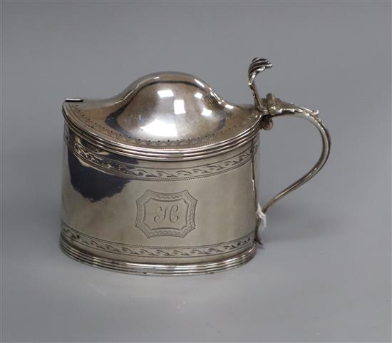 A George III silver oval mustard pot by Peter & Ann Bateman, London, 1798.